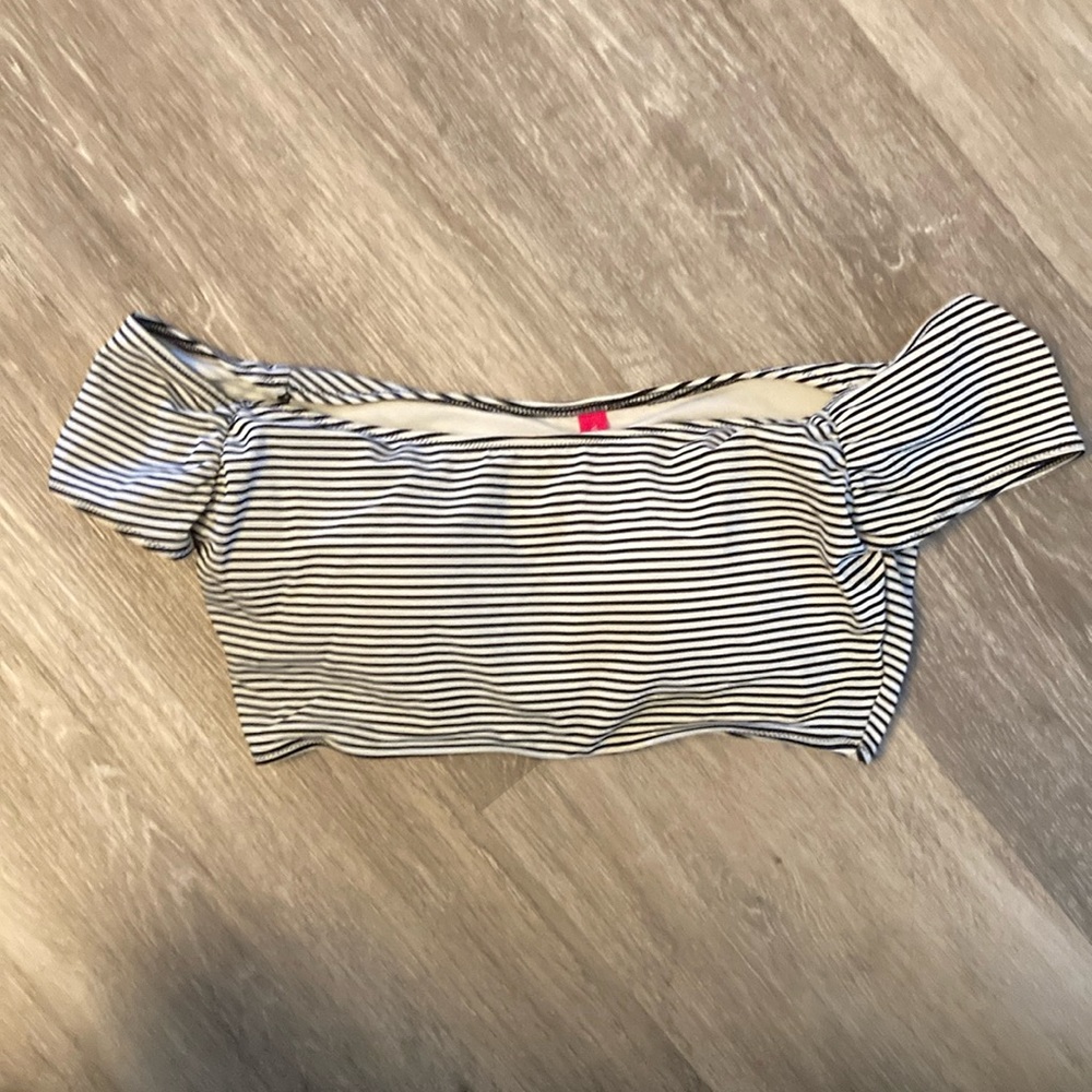 Victoria Secret Striped Off-Shoulder Women's Swim Top